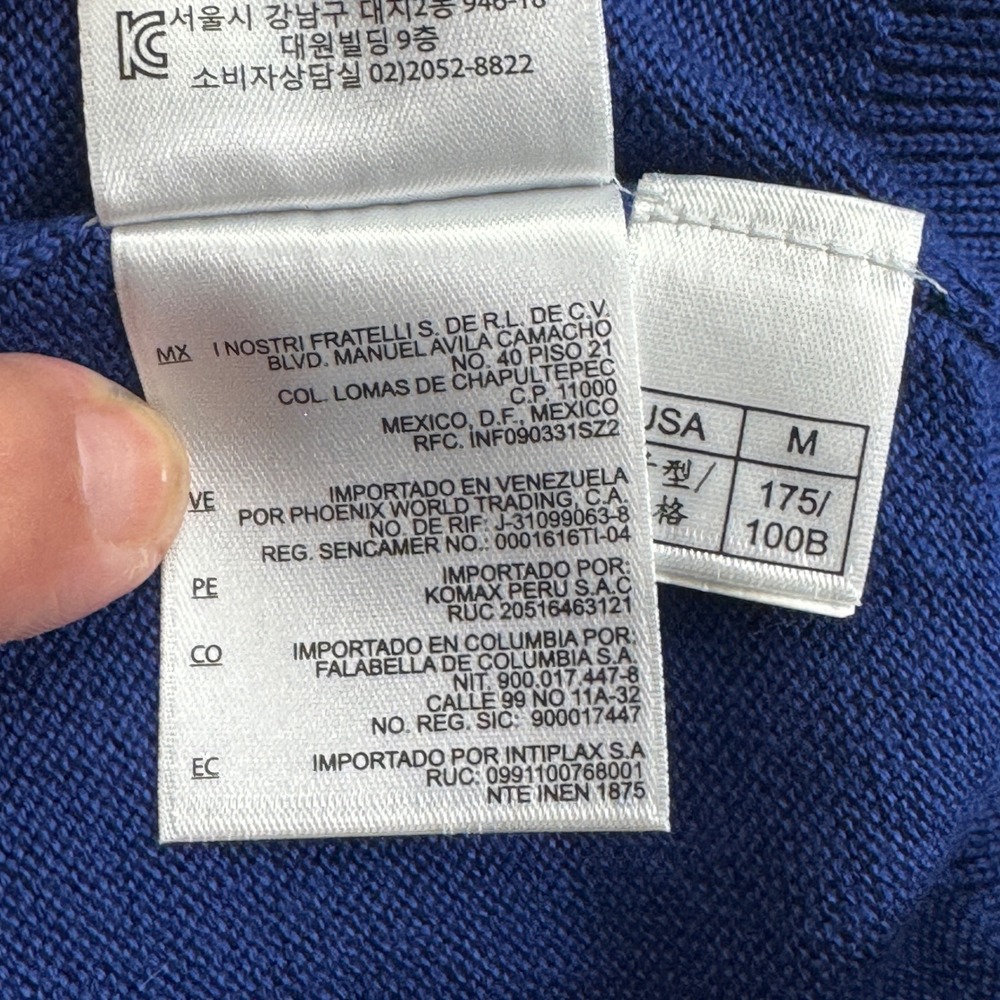 Brooks Brothers 346 Mens Blue Supima Cotton V-Neck Sweater Vest Medium NWT - Picture 7 of 16